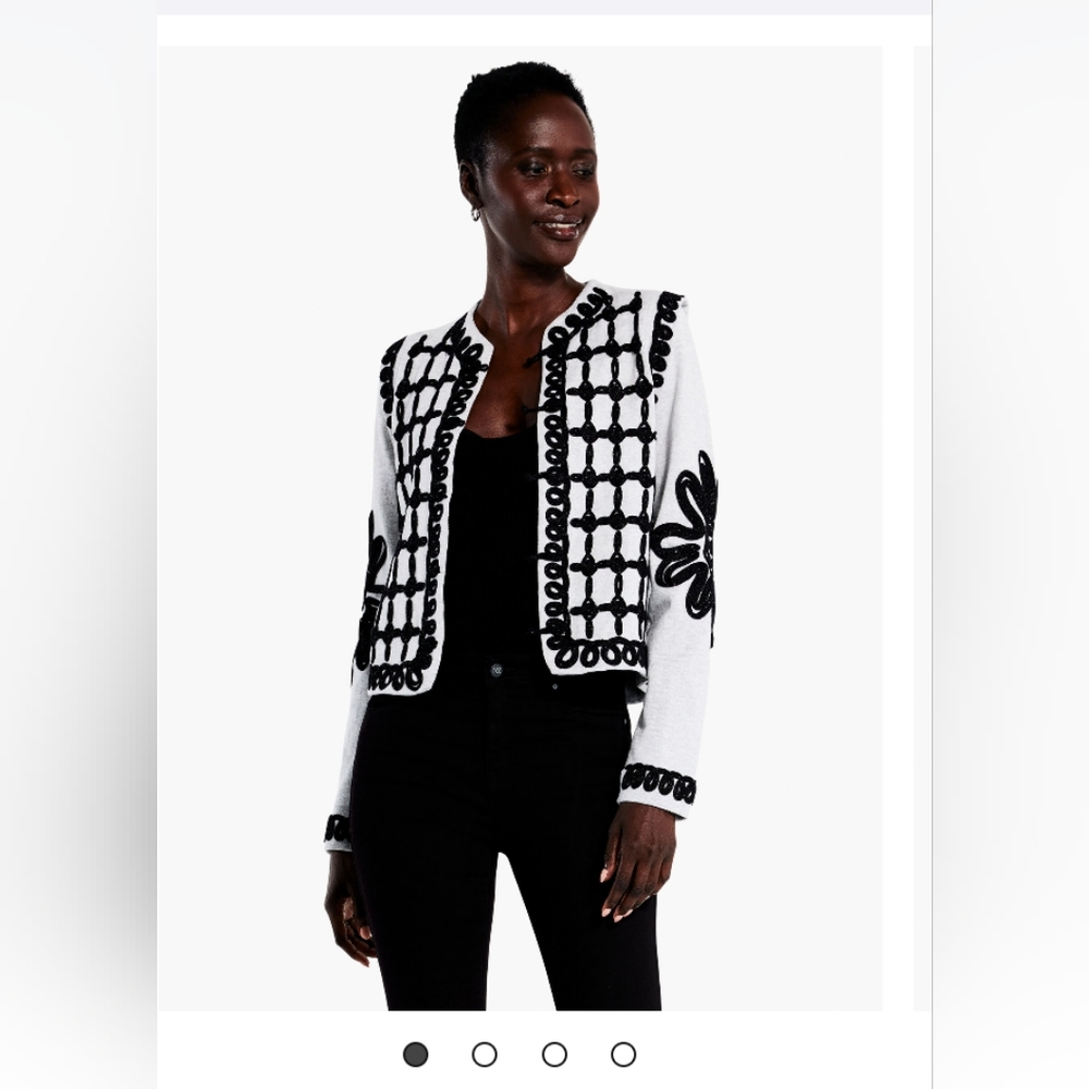 Nic + Zoe Romantic Soutache Knit Jacket